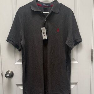 U.S. Polo Assn. Charcoal Polo Shirt with Red Logo